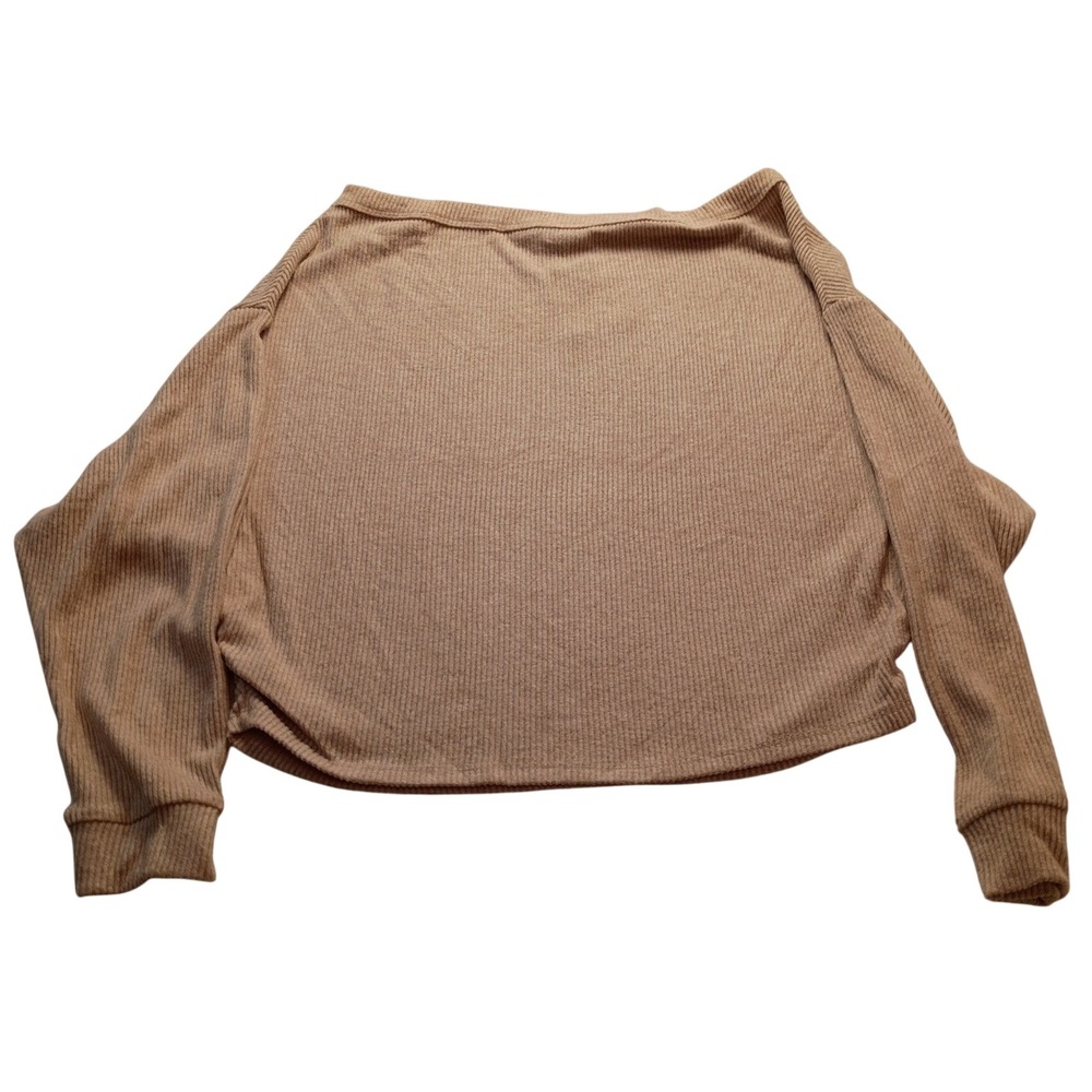 Universal Thread Ribbed Top Women's Boat Neck Oatmeal Modern Top Casual L NWT